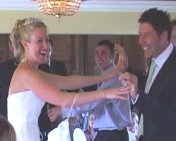Bride and groom at a Cats Whiskers Wedding Dance